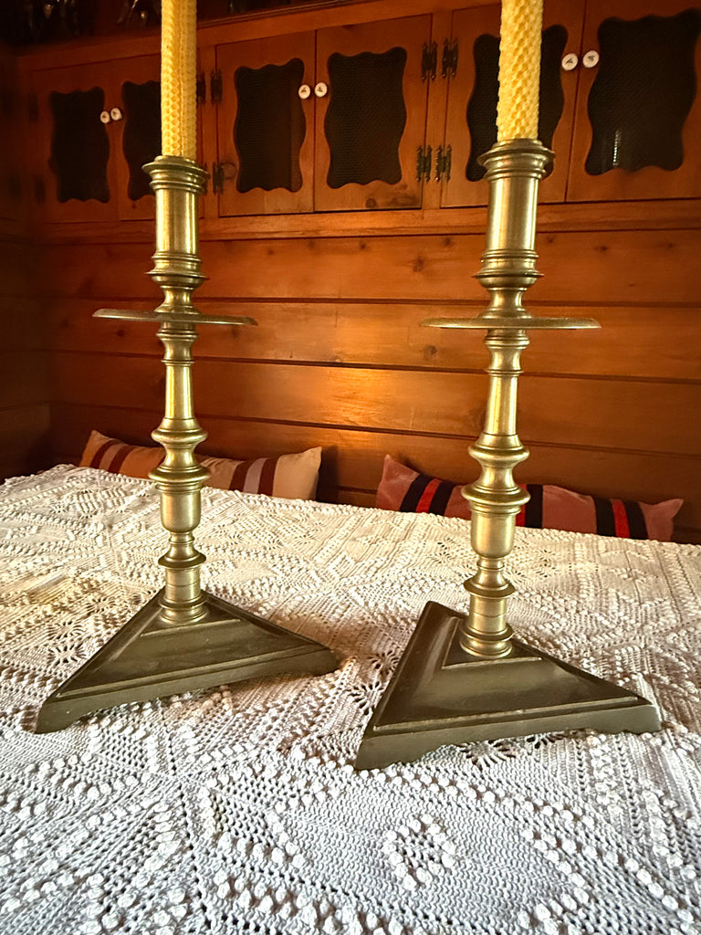 Large Brass Candlesticks