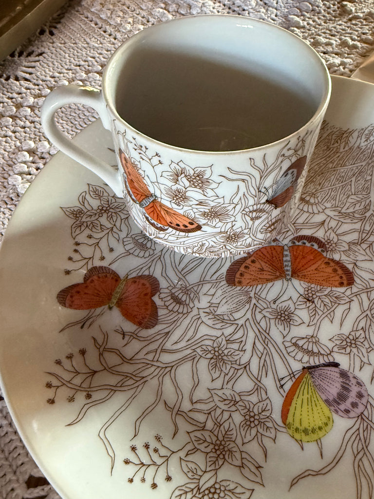 Snack Plate Set with butterflies