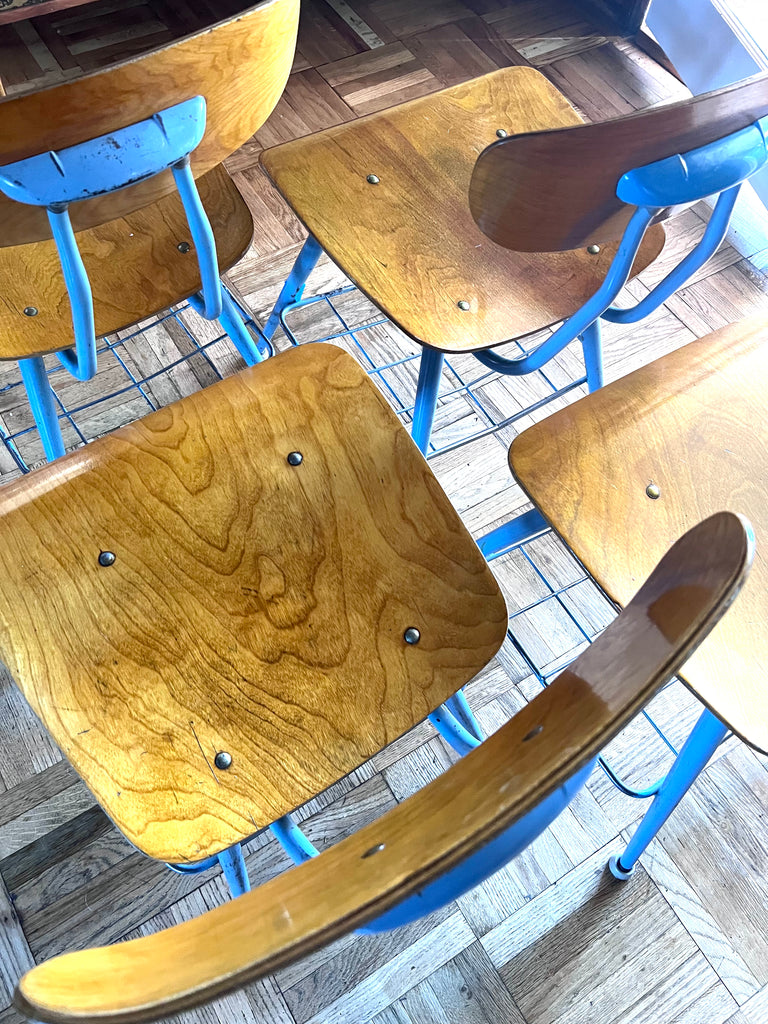 Set of Four School Chairs