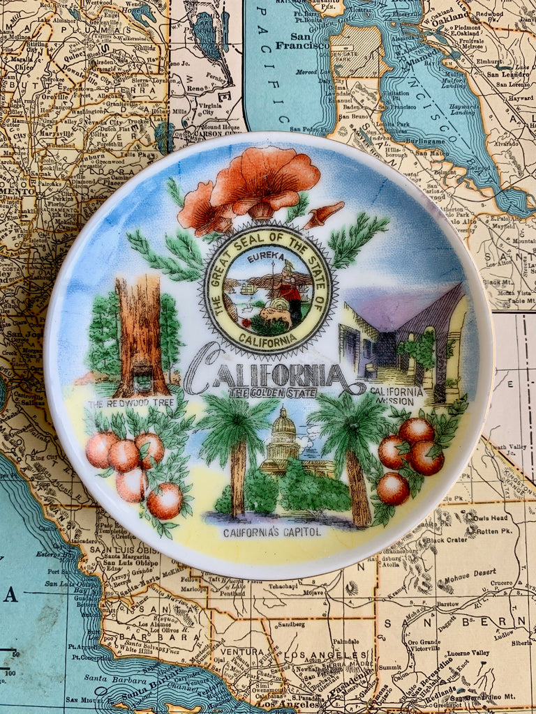 SMALL VINTAGE PLATE | CALIFORNIA, THE GOLDEN STATE