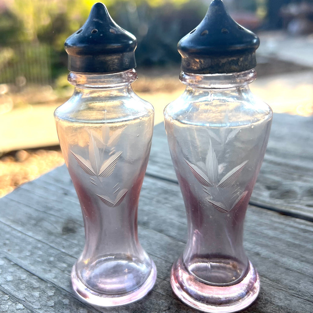 Pink Depression Glass Salt and Pepper shakers