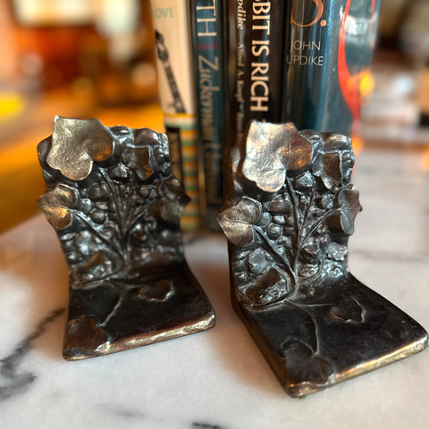 McClelland-Barclay Bronze Bookends with Ivy