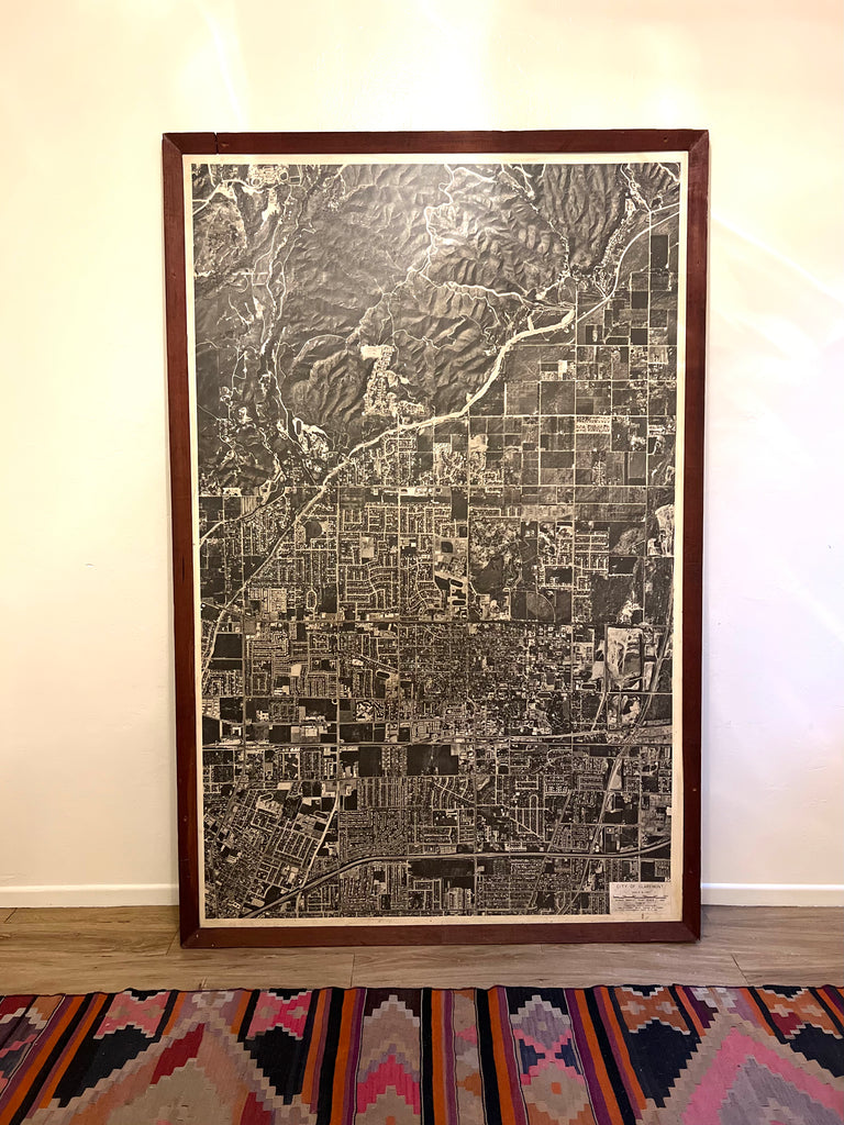 Framed Aerial Map: City of Claremont, CA. 1968