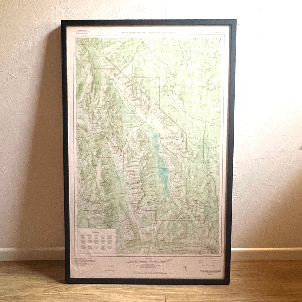 Framed Death Valley Map circa 1977