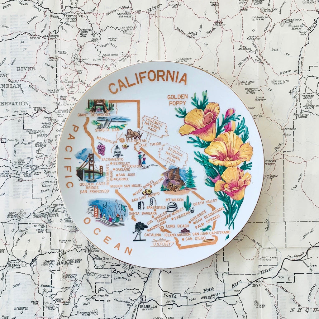 VINTAGE PLATE | CALIFORNIA GOLDEN POPPIES